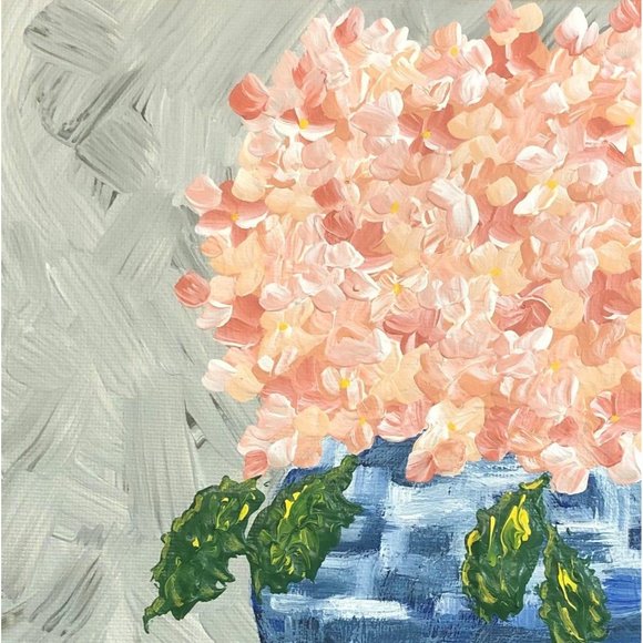 Hydrangea in Blue and White Vase Acrylic Artwork - Picture 1 of 4